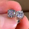 Classic 4 Claws Cubic Zirconia Women Earrings Crystal CZ Stone Minimalist Ear Stud Luxury Wedding Eternity Jewelry 2021