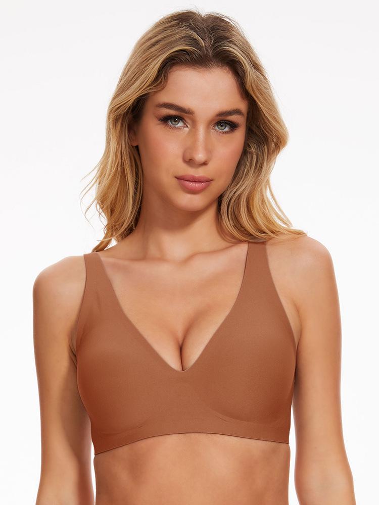 Plus Size Push-Up Sports Bra - Deep V Anti-Sagging Lingerie