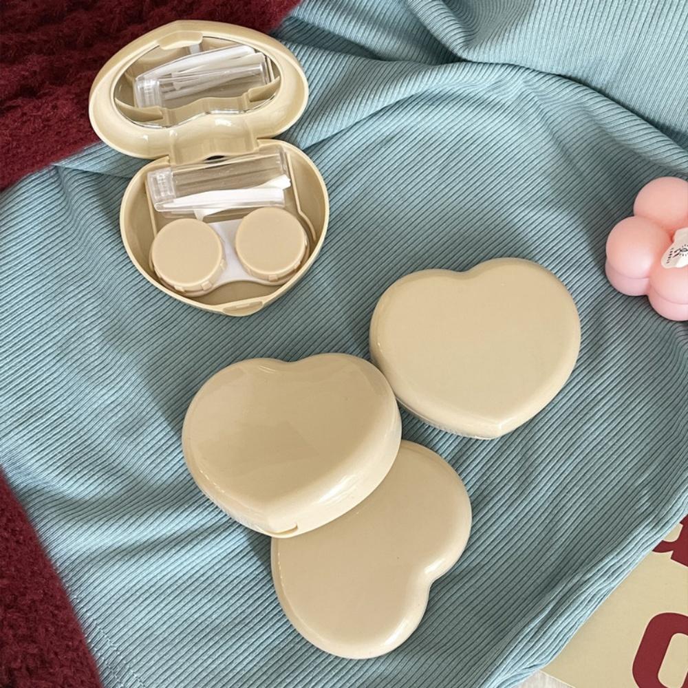 

Candy Colored Lens Box Non-Toxic Heart Shaped Contact Lens Case Portable Lens Storage Case Ins For Instagram Enthusiasts Gift жовтий
