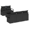 Ensemble de canapé de jardin de 6 pièces avec coussins noir poly rattan, Canapé de jardin 2 places avec coussins noir poly 3346263