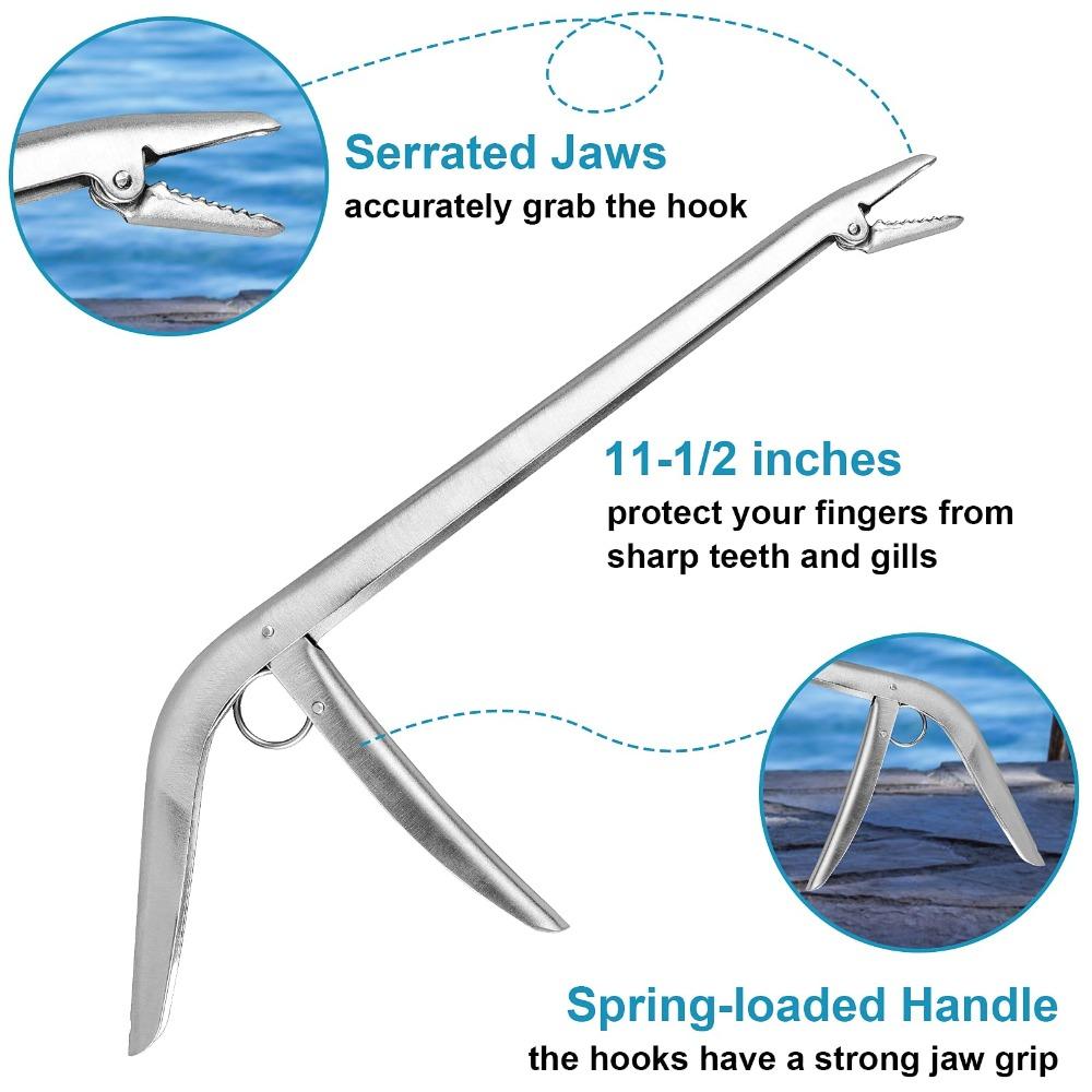 Stainless Steel Hook Remover Fish Clamp Pliers Fish Hook Removal Pliers Fishing Hook Tool Fishing Tackle Fish Control Pliers