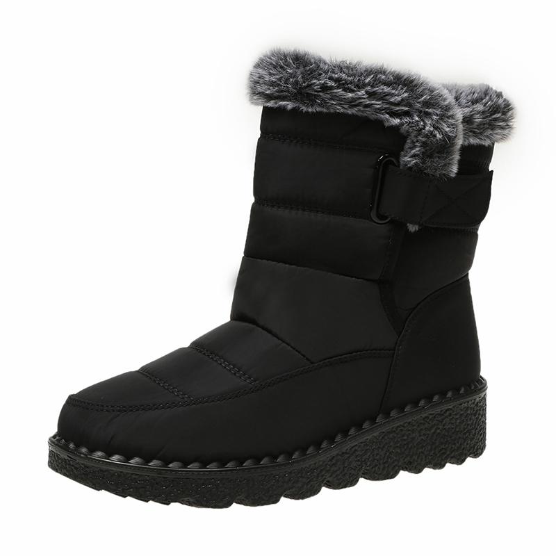 

Faux Fur Platform Snow Boots Women Plus Size 44 Non Slip Waterproor Winter Boots Woman Outdoor Warm Plush Cotton Padded Shoes 35