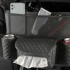 Car Seat Purse Handbag Holder Leather Pocket for Document Phone Storage Barrier of Backseat Kids Pet Fits Most Vehicles