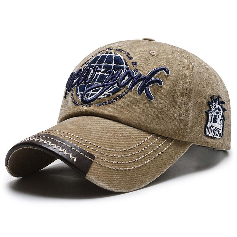 Hat Men's Washed Cloth Baseball Cap Embroidered Cap Joint Outdoor Sun Hat Spring and Autumn Casual Hat