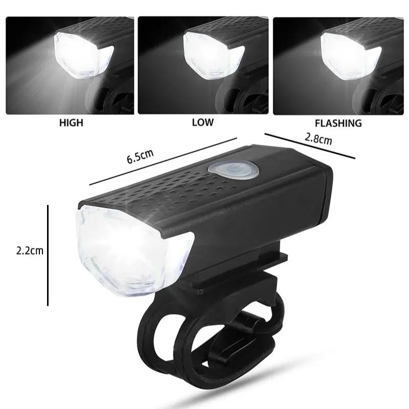 USB Rechargeable Bicycle Headlight and Taillight Waterproof for Enhanced Nighttime Safety