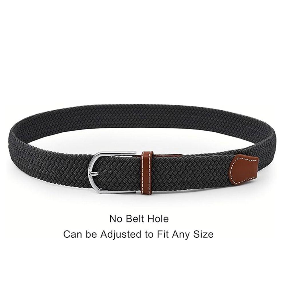 No Hole Stretch Woven Belt Adjustable Men's Waistband Premium Elastic Braided Belt  Work