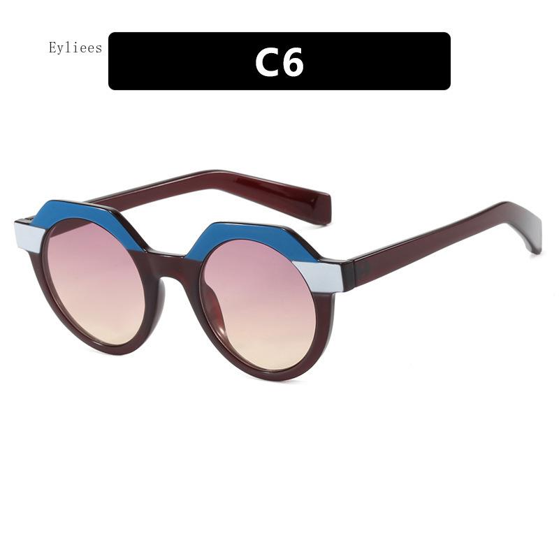 Fashion Small Irregular Square Sunglasses Women Retro Round Clear Ocean Lens Shades UV400 Men Rivets Punk Sun Glasses gafas