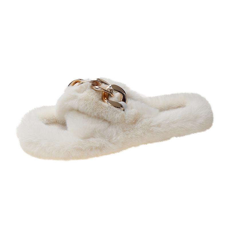 Mao Mao slippers women's outer wear 2025 new autumn and winter Korean version thick bottom height increase small home plush cotton slippers