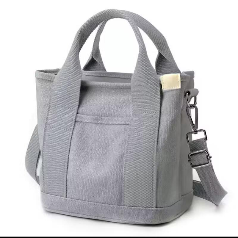

Canvas Bag Women s Large Capacity Lunch Handbag with Multi-Compartment Pockets for Office and Mom Use