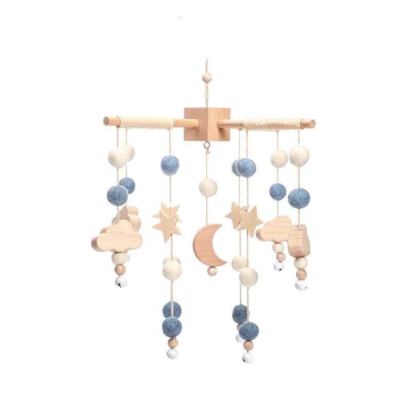 Baby Wooden Crib Mobile Bed Bell Hanging Rattle Toy Newborn Music Box Bed Bell Hanging Toys Holder Bracket Infant Crib Baby Gift