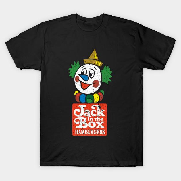 Men Black Print T-shirt Vintage Jack In The Box - (Odd_Loom) No-Cut Transfer Paper Print Cotton Tshirt 2XL чёрный
