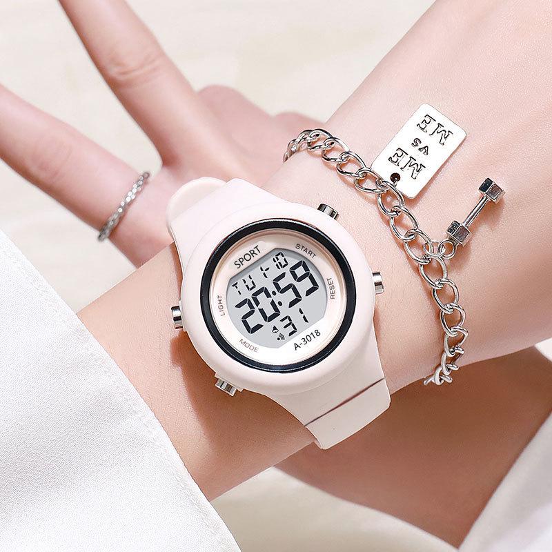 Women's Waterproof Multifunctional Luminous Sport Alarm Watch for Students