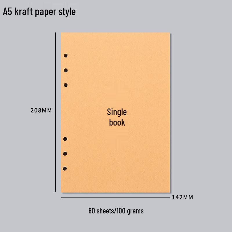 A5 Loose-Leaf Detachable Error Notebook with 6-Hole A4 Paper, Clip-On Shell, and A6 Inner Page Buckle Ring.