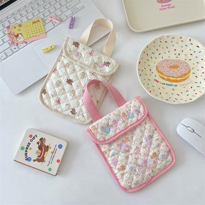 Coton matelassé matelassé, sac pour téléphone portable, petit sac, petit sac, petit sac portable pour femmes, portefeuille de tri pour articles divers, sac de poignet.