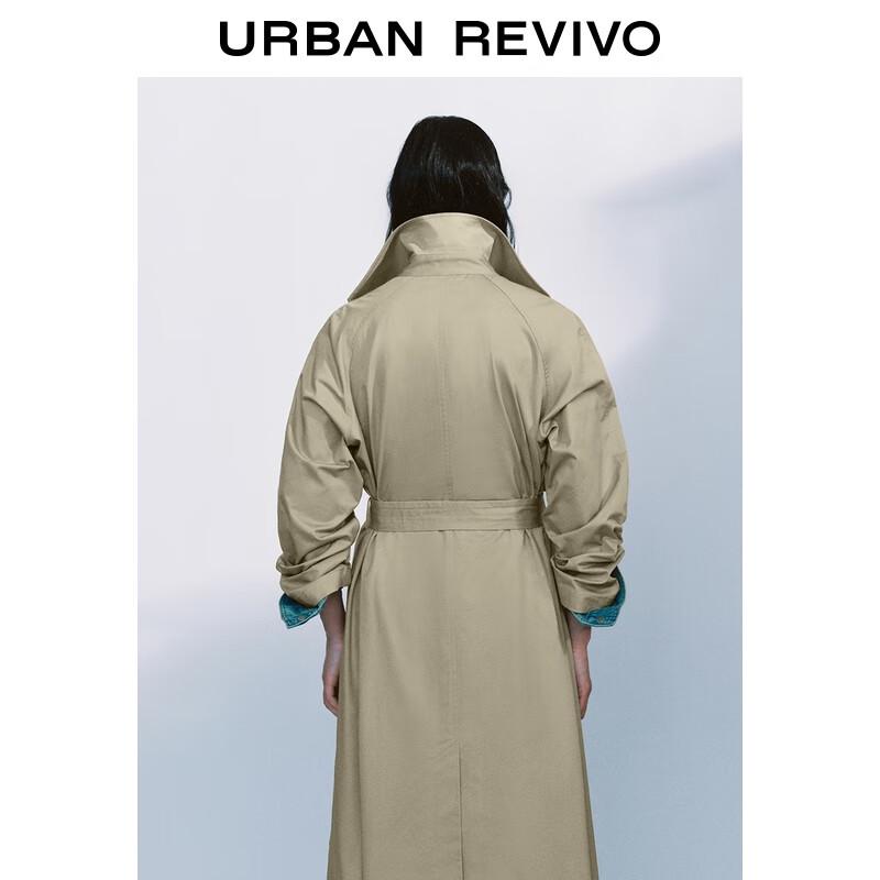 UR 2025 Fall Elegant Double-Breasted Belted Trench Coat