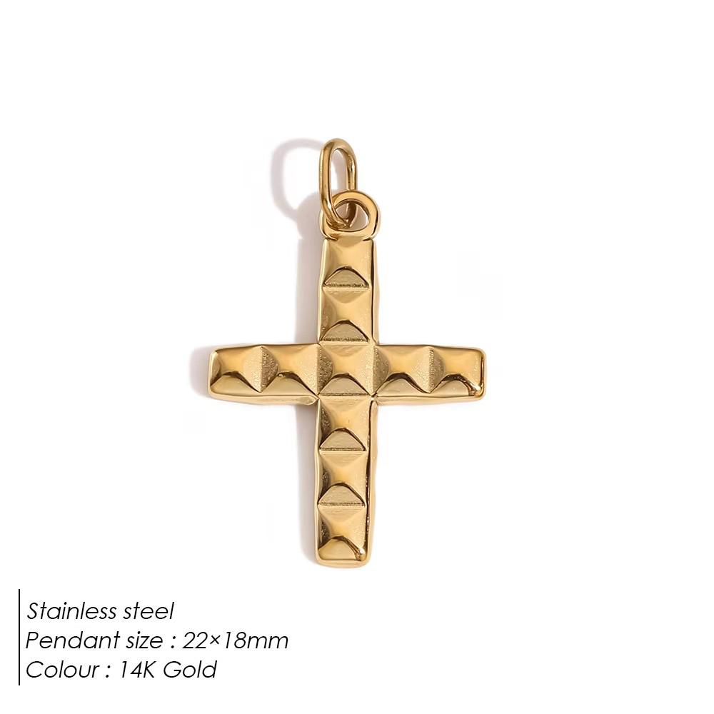 

Дизайн Нержавіюча сталь Інкрустовані цирконом імітація перлів Золоті підвіски-шарми у вигляді хреста Для намиста Шарми для виготовлення циркону