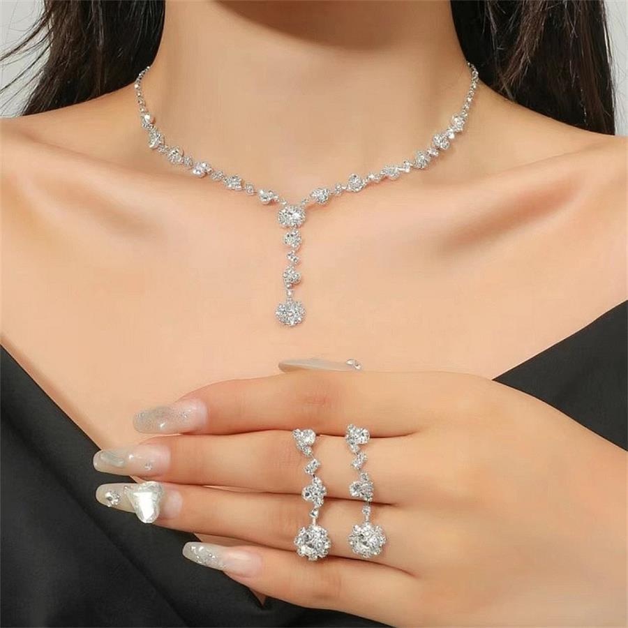 Rhinestone Sterling Silver Versatile Round Women s Accessories серебряный