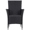 5 Piece Garden Dining Set Poly Rattan Black