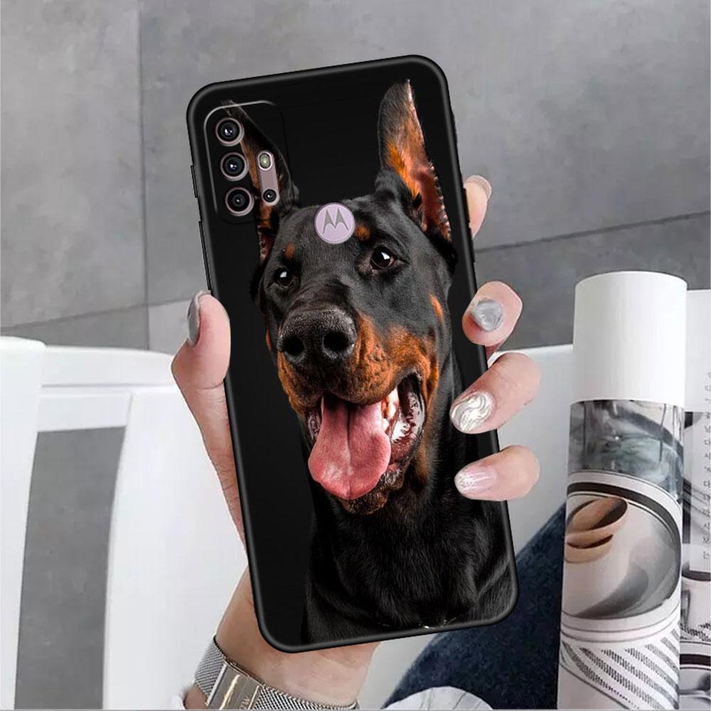 Animal Dachshund Doberman Dog Soft Case For Motorola G60 G30 Edge 20 30 G22 G9 Play G52 G8 G9 Power G50 One Fusion Phone Coque