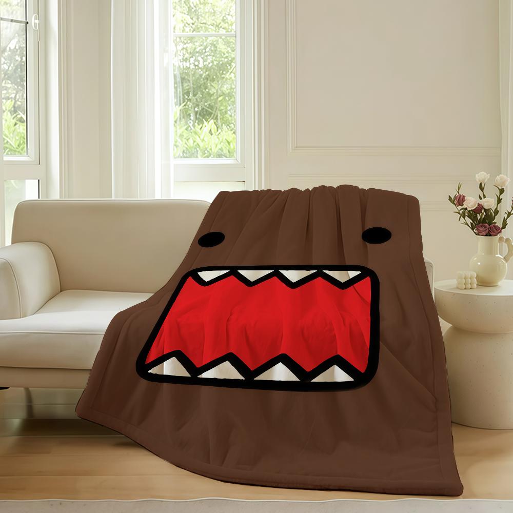 Coperta carina a cartone animato Domo-kun per divano, ufficio, letto, aereo, viaggio, dormire, leggere, rilassarsi, campeggio, morbida e calda