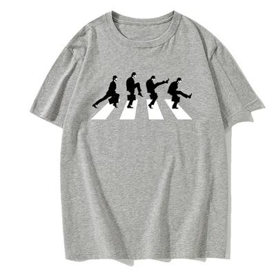 Męski T-shirt Monty Python Ministerstwo Głupich Kroków T-shirt Moda Śmieszny Krótki Rękaw Bawełna Oversize T-shirt Osobowość Tee