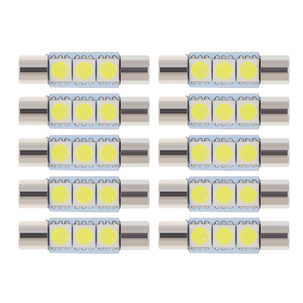 10x Visor Mirror Light Car 6614 28mm 5050 3smd Interior Festoon LED Bulbs buy from 4 on Joom