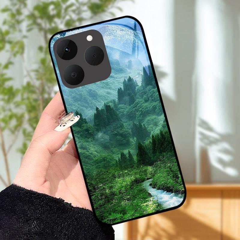 Für Realme 15T 5G Hülle Luxus Mode Bemalt Stoßfest Gehärtetes Glas Handyhülle Für Realme15T 15 T Hülle Schale RMX5111 Capa