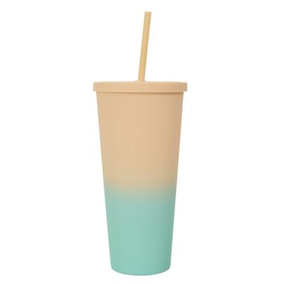 Tie-Dye Pp 700 Ml Yellow-Turquoise Straw Mug
