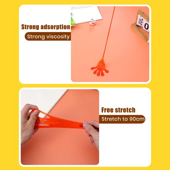 10Pcs Sticky Hand Toy Stress Anxiety Relief Portable Soft Stretch Colorful Palm Toy Kids Adults Party Favors Halloween Christmas Goodie Bag Stuffer