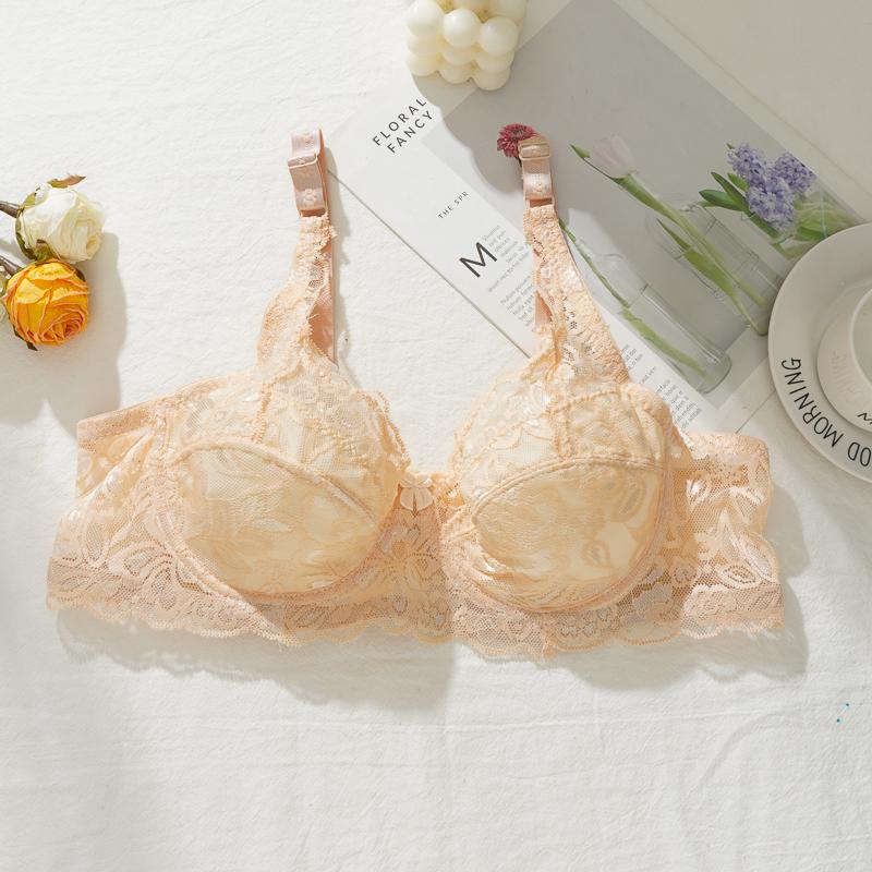 Lace Perspective Brassiere Women Sexy Lingerie Underwire Floral Bralette Plus Size Bras