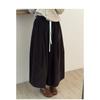 Autumn Winter Velvet Wide-leg Drawstring Elastic Waist Nine-point Pants for Women Loose and Versatile Korean Style