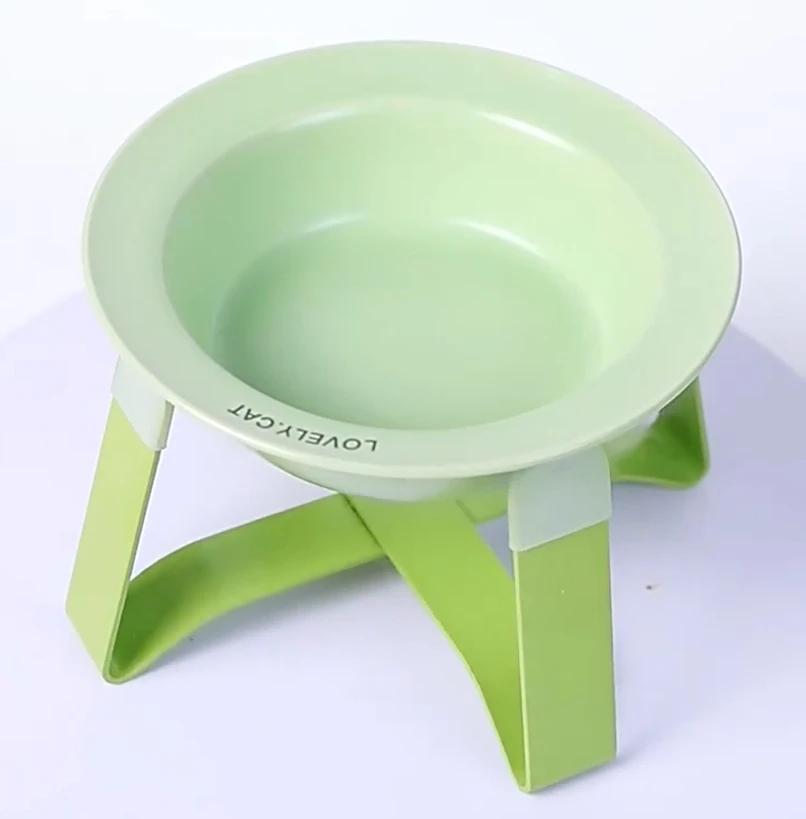Household Products Ceramic Pet Bowl Iron Frame Neck Protection Ufo Canned Water Bowl High Shallow Mouth Universal Pet Feeding