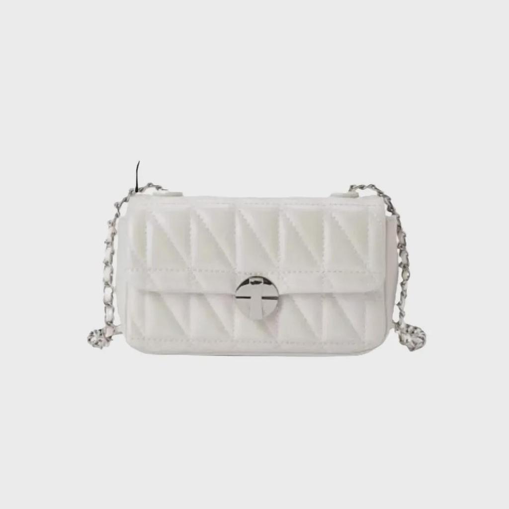 Bolsa Transversal Feminina de Corrente de Diamantes de Alta Qualidade - Coleção Primavera/Verão 2025