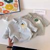 Korean Style Casual Baby Boys Turn Down Collar Long Sleeve Striped Plaid Shirt