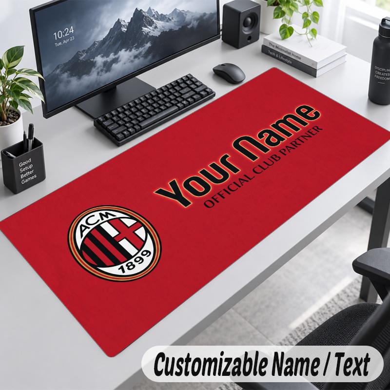 AC Milan Personalized Large Mouse Pad Custom Name Text Extended Desk Mat Gaming Mousepad