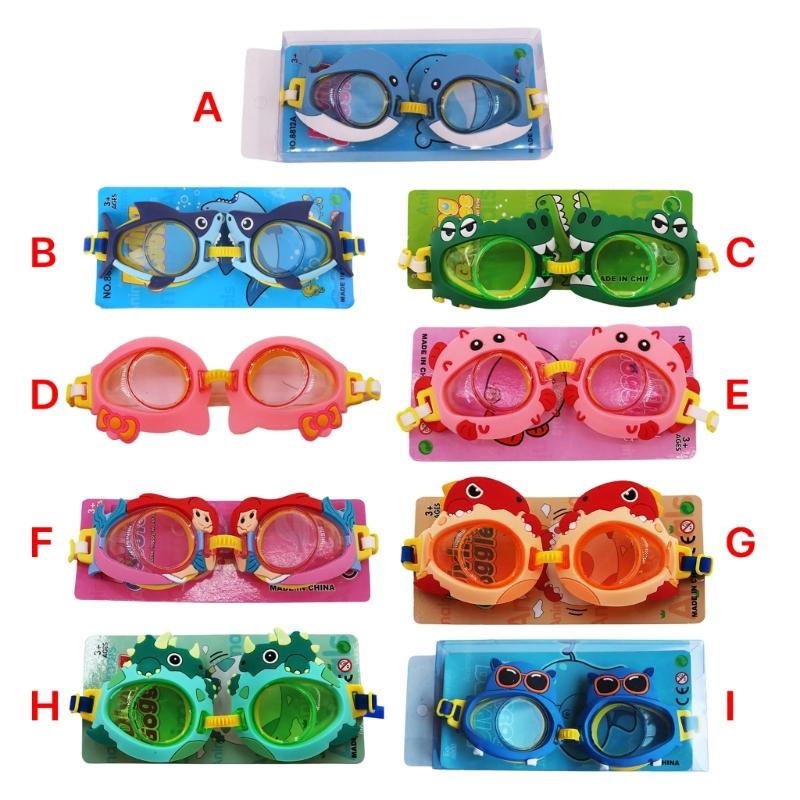 Kids AntiUV Swim Goggles Cartoon AntiFogs Toddlers Swim Glasses Adjustable Waterproofs Swimming Glasses for Boy Girls
