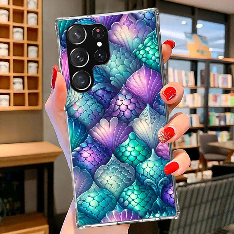 Fish Scale Pattern Mermaid Phone Case For Samsung Galaxy S26 S25 Edge S24 Ultra S23 S22 Plus S21 S20 FE Soft Fundas Shell Galaxy