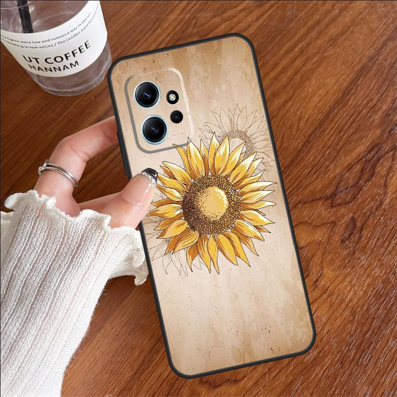 Beautiful Yellow Sunflower Case For Xiaomi Redmi 14C 13C 12C 10C Redmi Note 14 13 11 9 10 12 Pro 9S 10S 11S 12S Cover