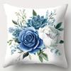 New Style Flower Pillow, Blue And White, Suitable For Living Room Sofa, Bed, Bedroom, Home Decoration, No Pillow Core