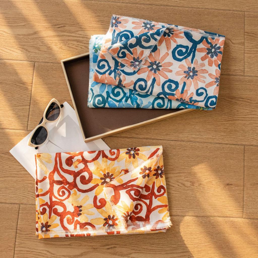 Ethnic style warm scarf women's photo outside the atmosphere printing long scarf shawl shirt fashion versatile scarf