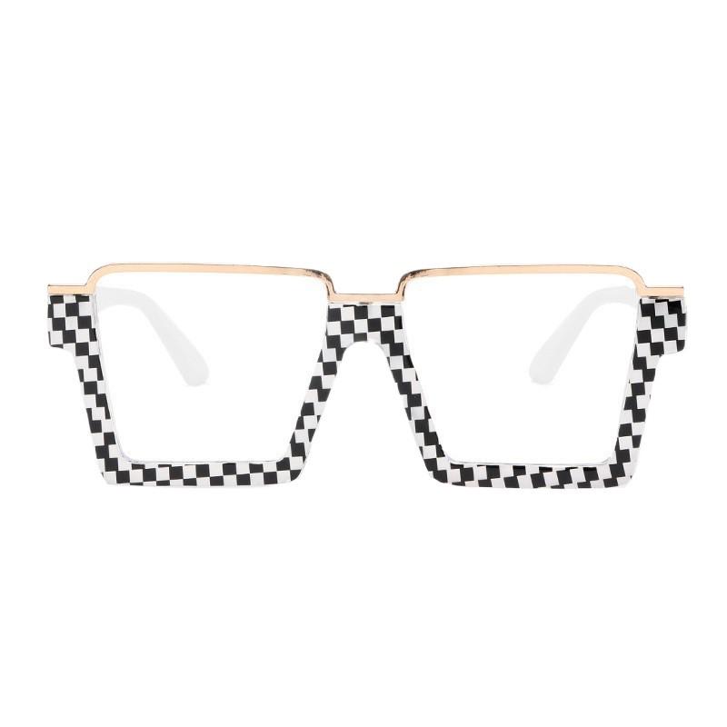 European and American fashion anti-blue glasses frame lower half frame square large frame flat glasses ins Internet celebrity glasses frame