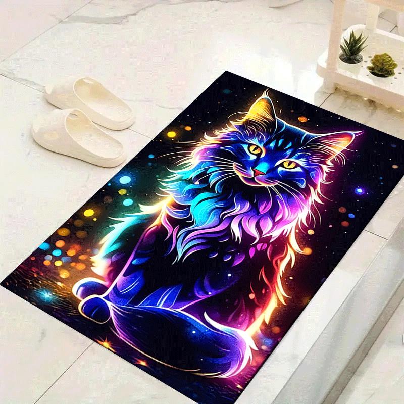 1pc Ghost Cat Design Area Rug - Soft, Anti-Slip, and Durable Gaming Room Decor for Bedroom