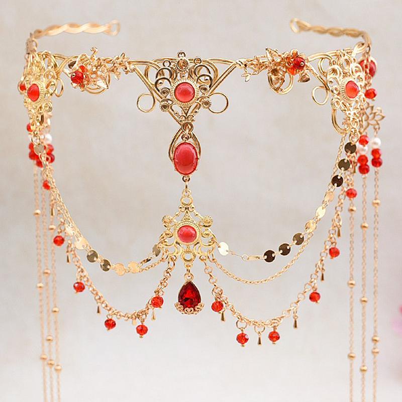 Handgefertigtes Süßes Hochzeits-Kopfschmuck Braut-Kopfkette Haarschmuck für Frauen Stirnband-Accessoires
