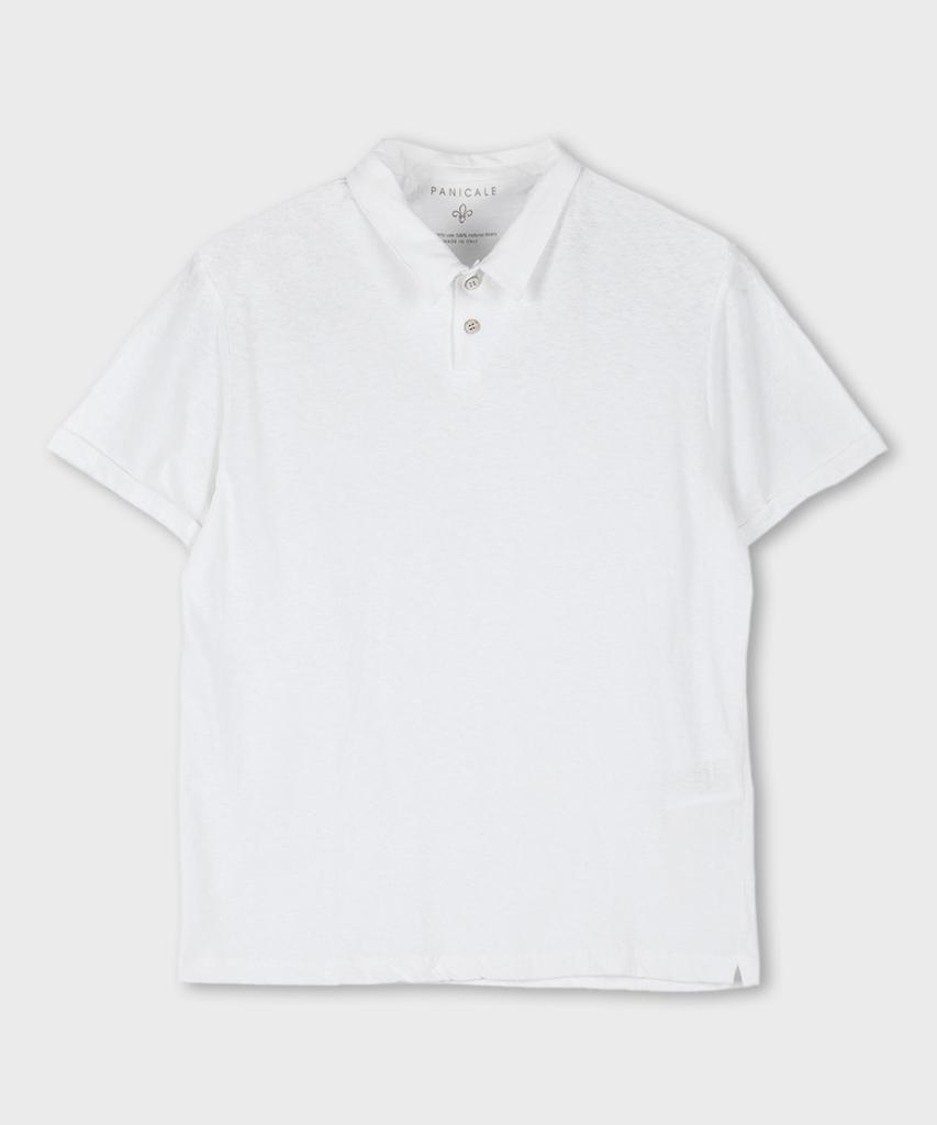 PANICALE Linen Blend Collared T-Shirt 2 Colors