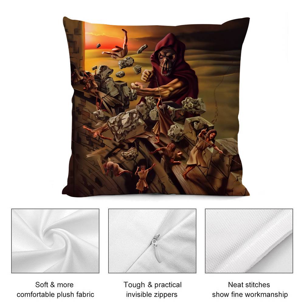 H-Helloweens Rock Band Pillow Case Plush Fabric Soft Pillowcase Double Sided Print Cushion Cover Household Gifts