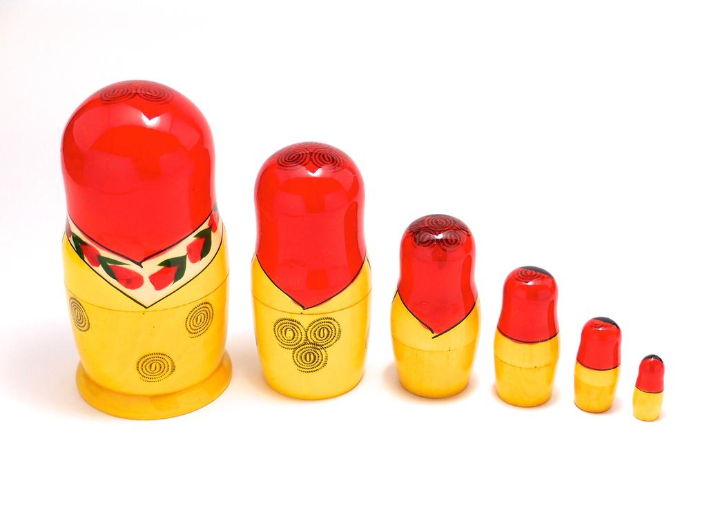 Semenov Matryoshka Set of 6 Traditional Red Patterns [Russian Goods]