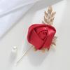 1pc High-end Faux Pearl & Rose Bud Boutonniere For Wedding Party Prom Decorations