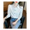 Women Casual Long Sleeve Polyester Shirt With Embroidery