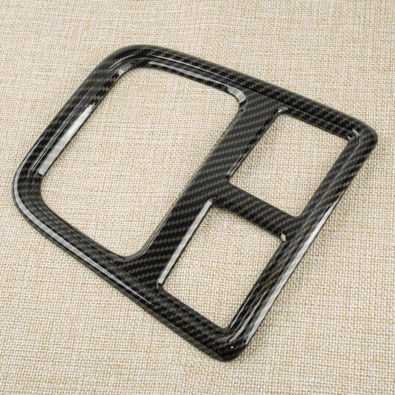 Car Rear Air Conditioner Outlet Vent Trim Cover Frame Carbon Fiber Texture Fit for Dodge Charger 2011 2012 2013 2014 2015-