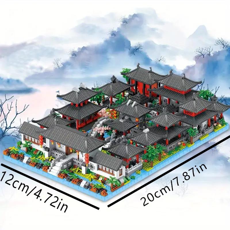 

Набір 3D будівельних блоків з 1022 деталей - Сучжоуський сад Традиційна архітектура, Ідеальний подарунок на Хелловін та Великдень
